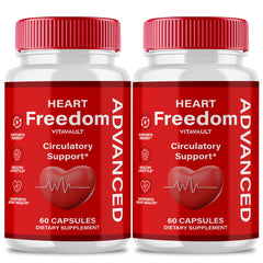 Vitavault Heart Freedom capsules bottle packaging highlighting circulation support