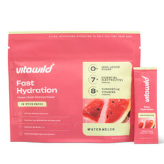 VitaWild Watermelon box of single-serve sticks for on-the-go hydration.