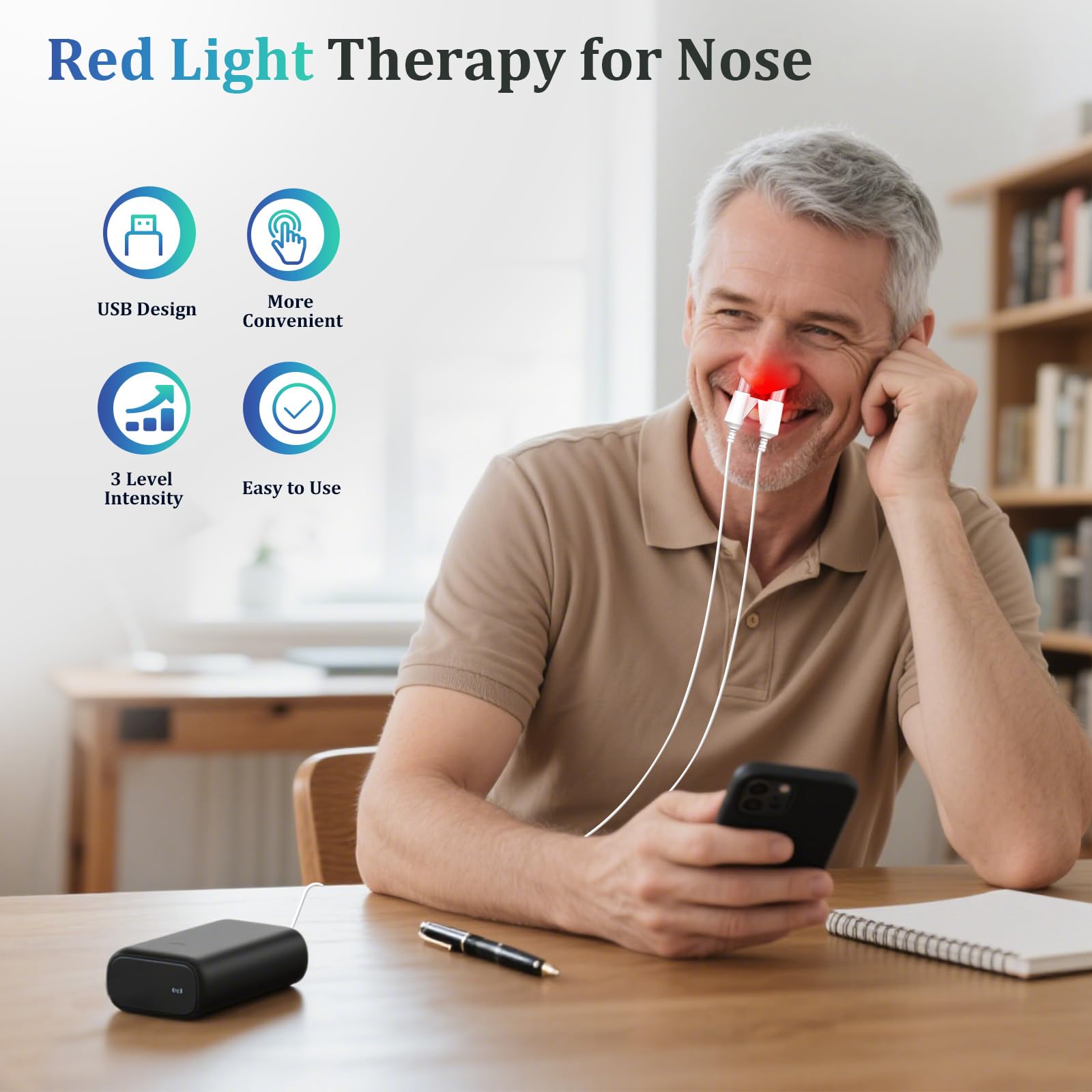 VitaYex No More Colds nasal therapy device side view showing compact, portable design.