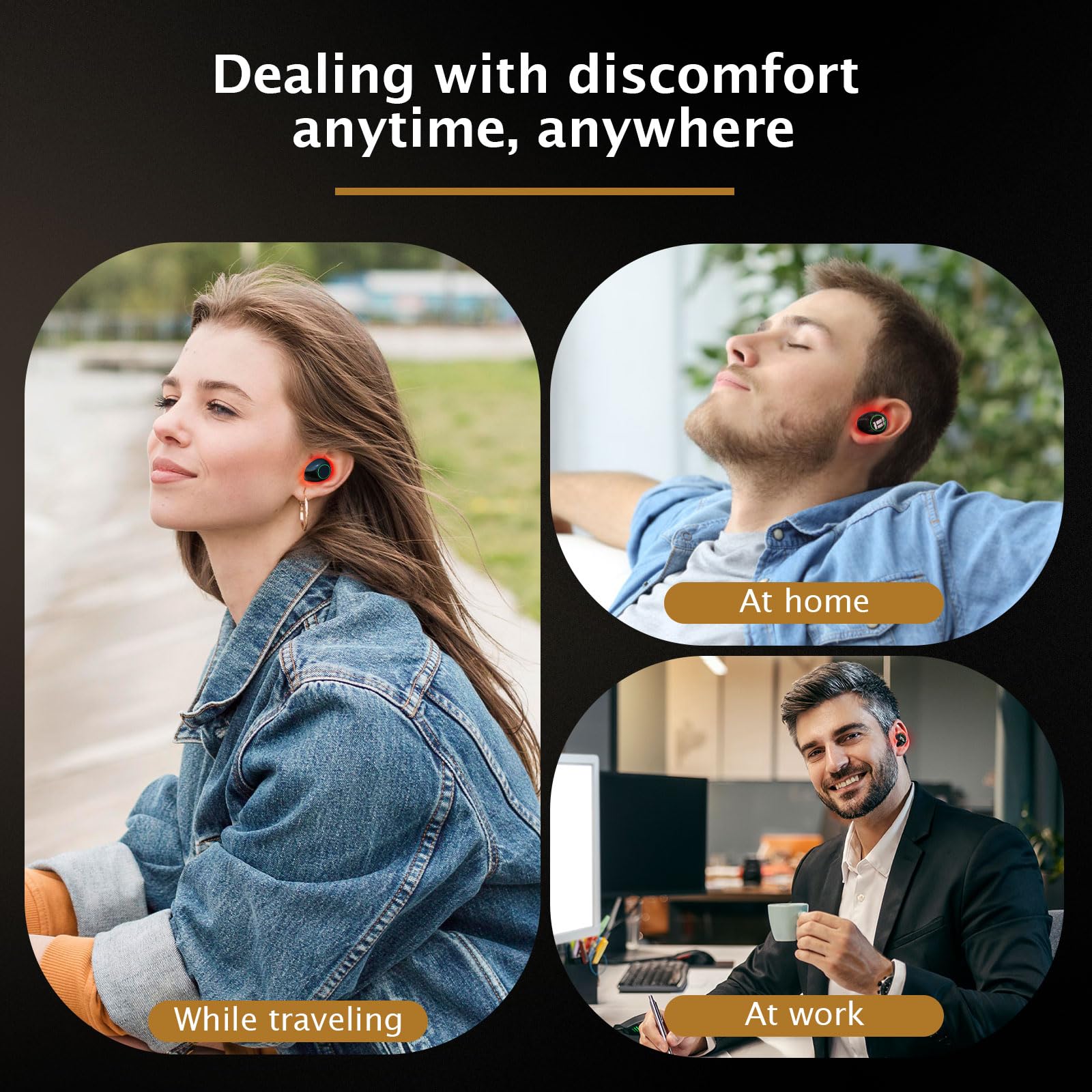 VitaYex wearing on the ear for discreet, everyday use.