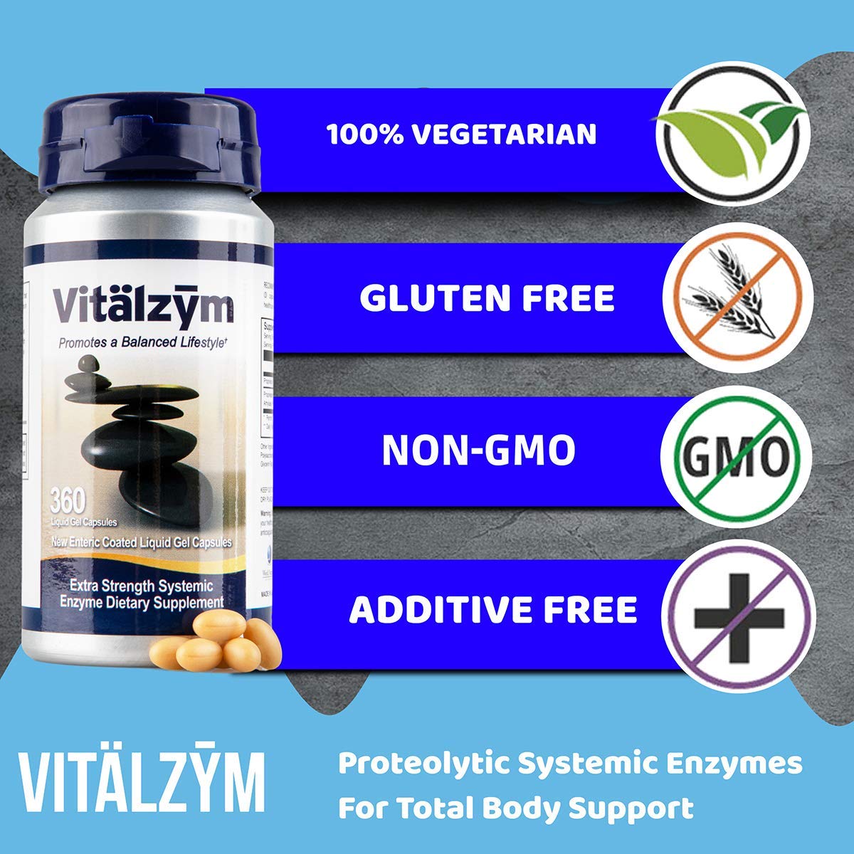VITÄLZYM multi-enzyme blend with bromelain and papain supports daily wellness