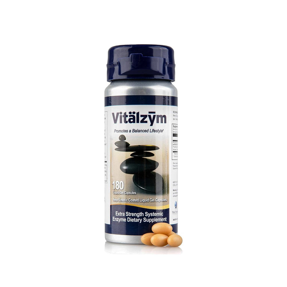 VITÄLZYM Serrapeptase gel capsule bottle pour for easy daily use