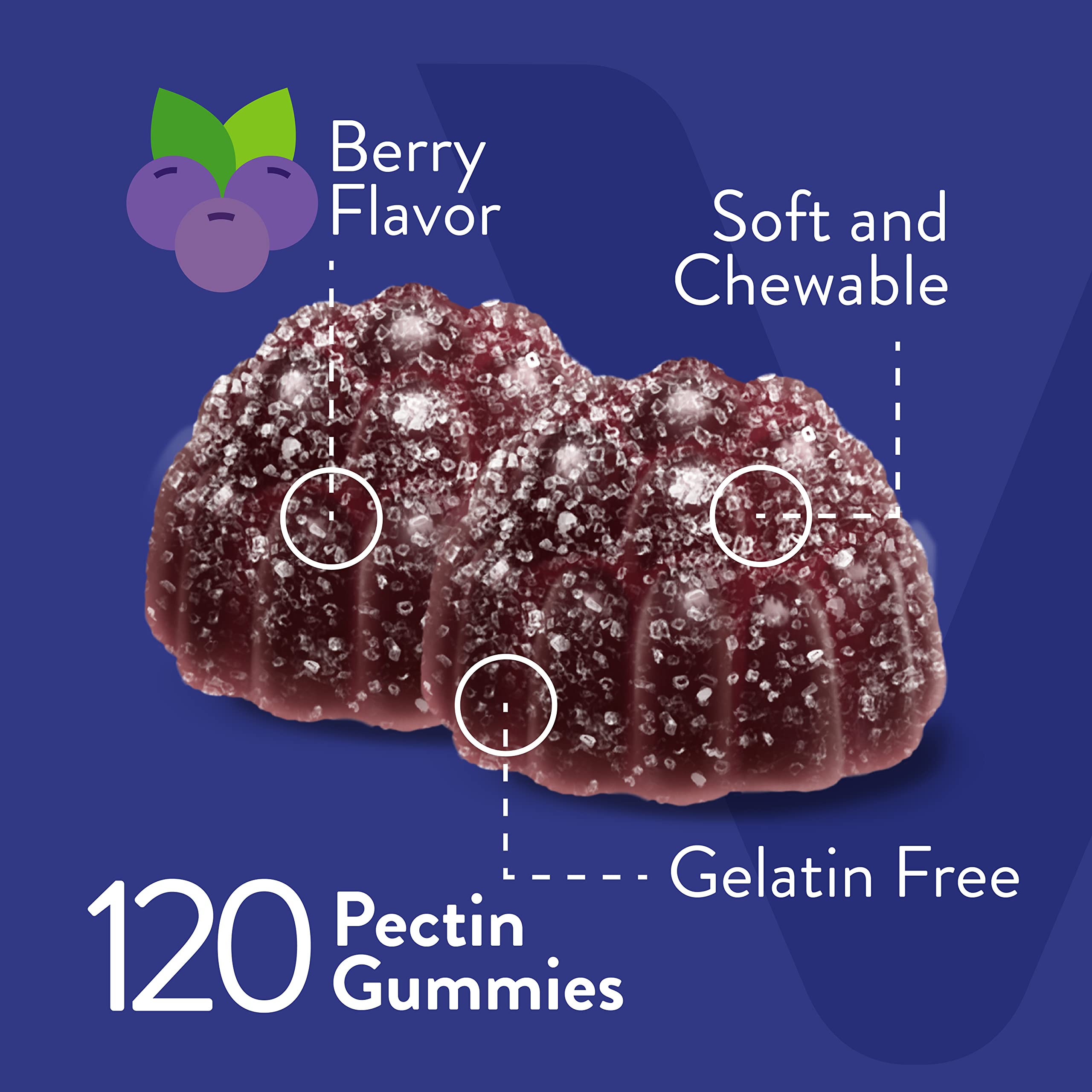Close-up of Viteey Ashwagandha Gummies texture and berry color.