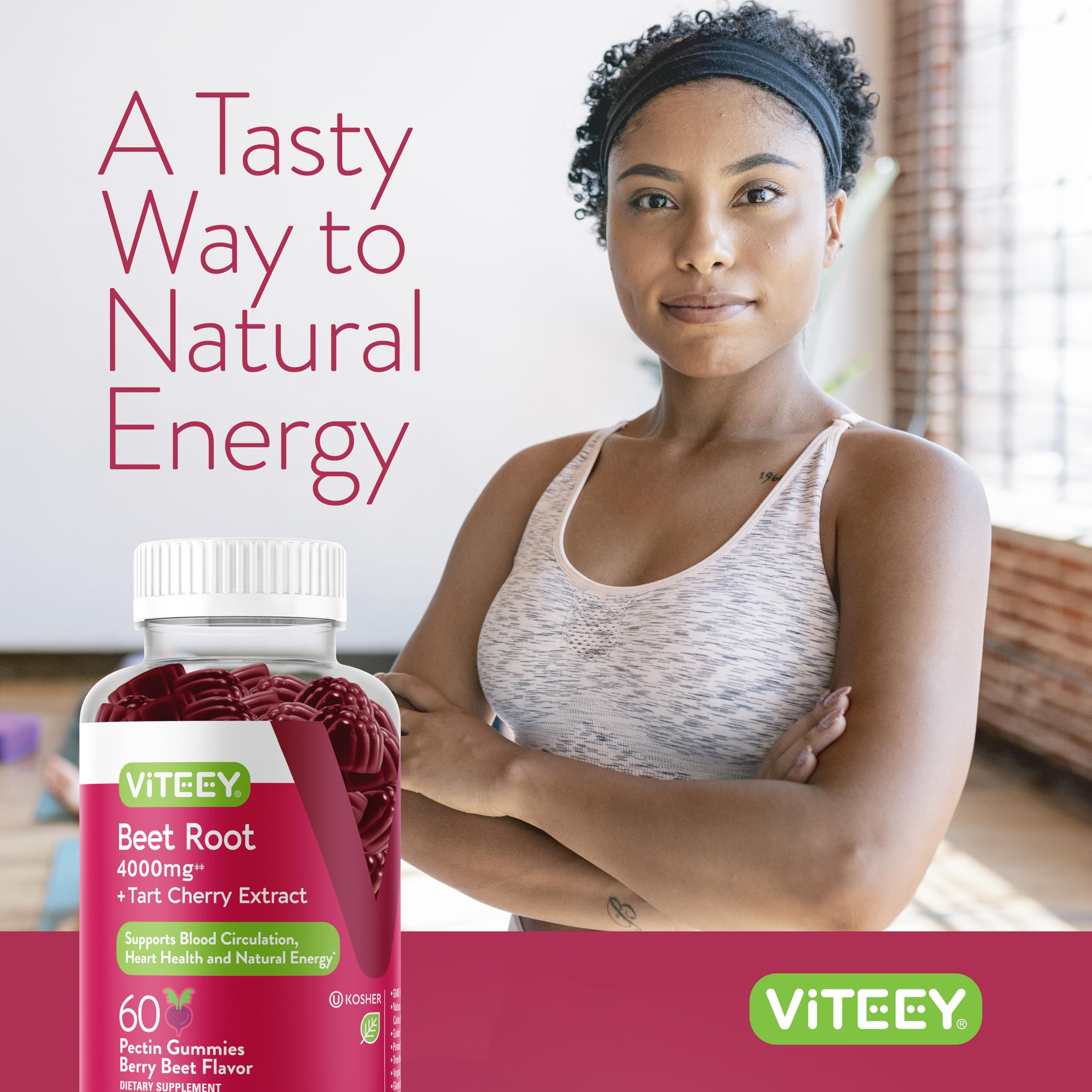 Viteey Beet Root Gummies support for healthy blood flow and daily stamina.