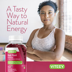 Viteey Beet Root Gummies support for healthy blood flow and daily stamina.