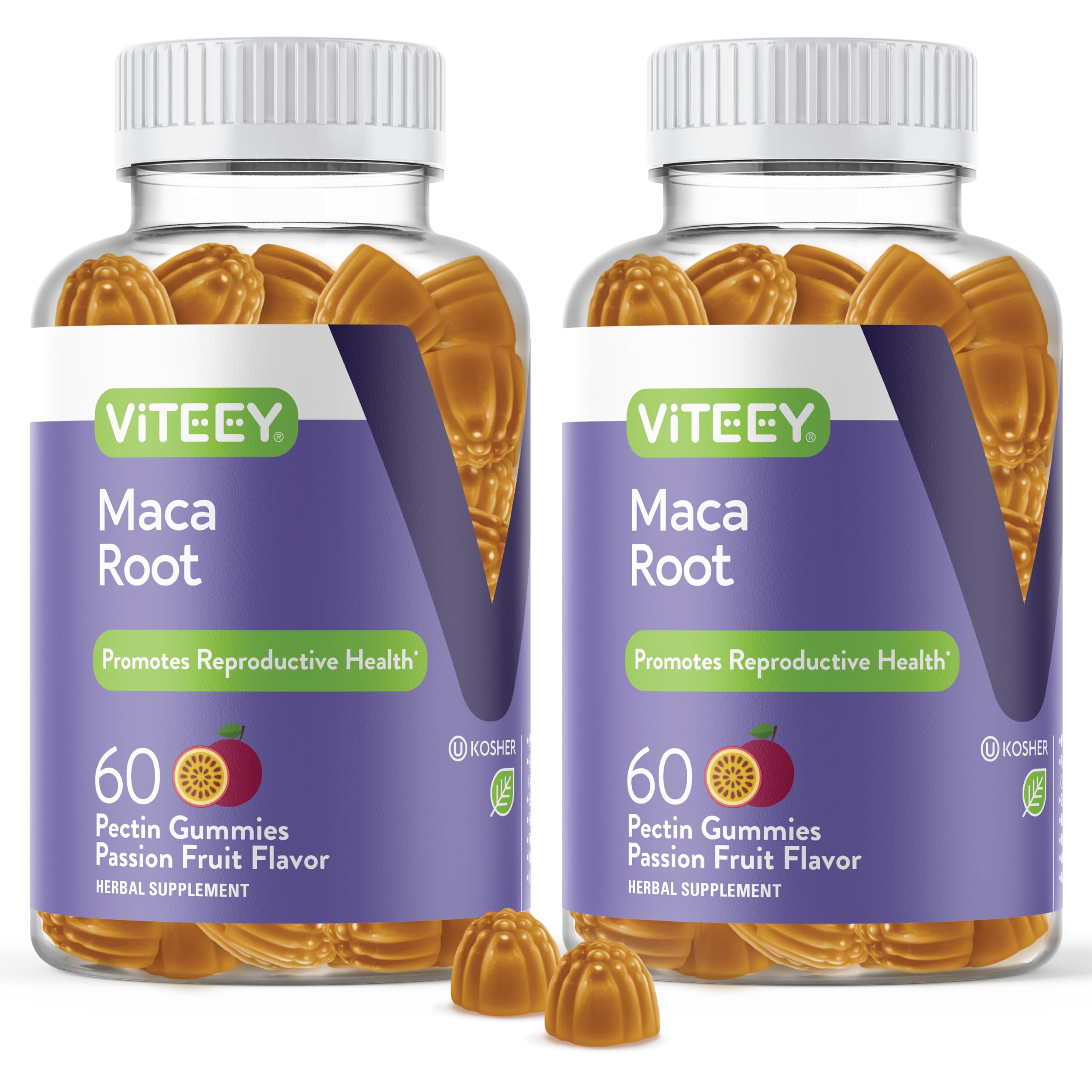 Viteey Black Maca Root Gummies bottle and pack shown for convenient energy and mood support