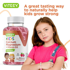 Viteey Kids Calcium Gummies on a table ready for daily routine