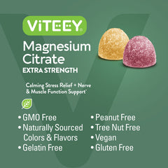 Viteey Magnesium Gummies texture close-up of soft raspberry-peach chews