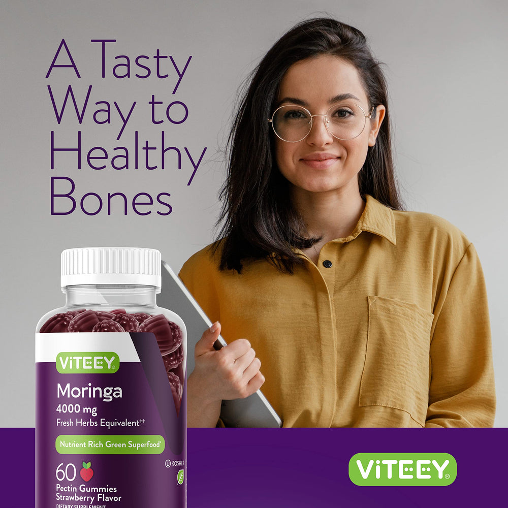 Viteey Moringa Gummies feature non-GMO and gelatin-free formulations.