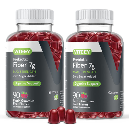 Viteey Prebiotic Fiber Gummies bottle front showing 180-count packaging for daily gut support