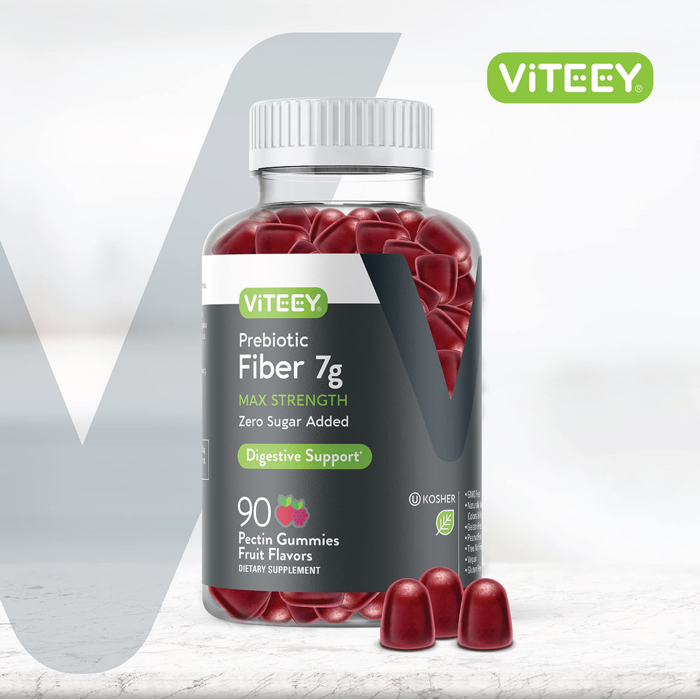 Close-up of fruity gummies offering a tasty fiber boost.