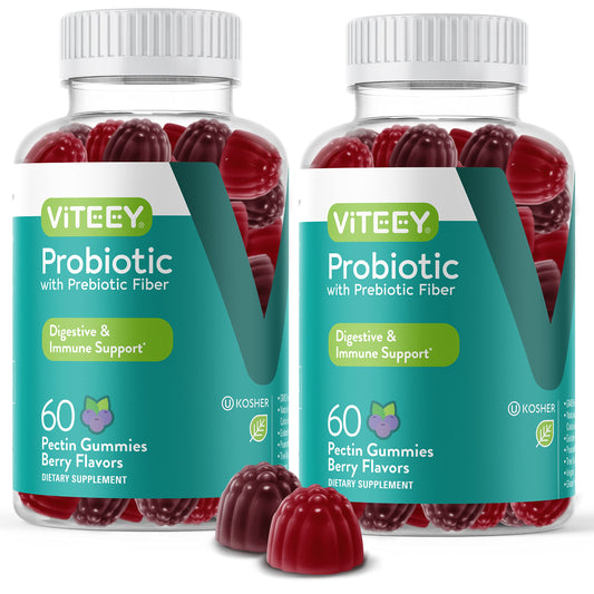 Viteey probiotic gummies with berry flavor bottle for daily wellness support