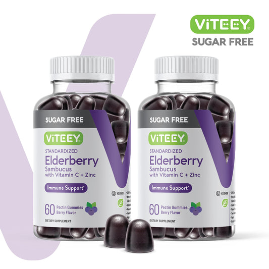 Viteey Sambucus Elderberry Gummies packaging showing 120 gummies.