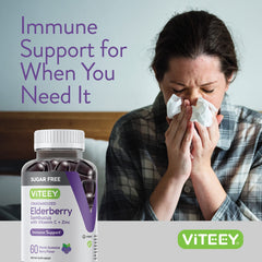 Ingredients and allergy-friendly notes for Viteey Elderberry Gummies.