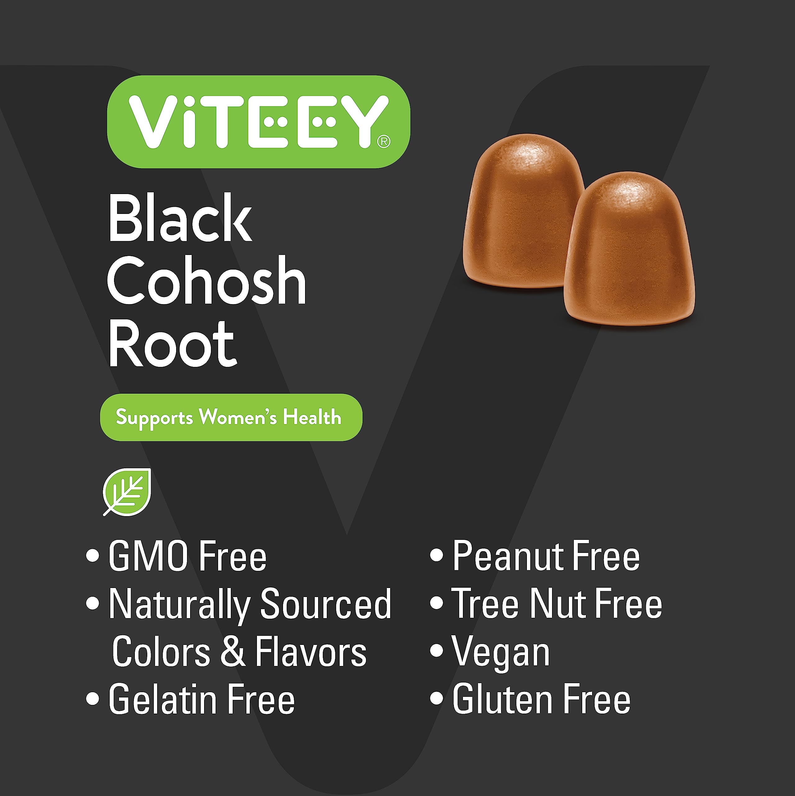 Viteey vegan non-GMO gluten-free label emphasizing clean ingredients.