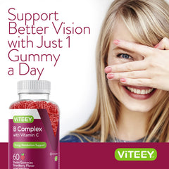 Viteey Vitamin B Complex Gummies nutrition label highlights ingredients.
