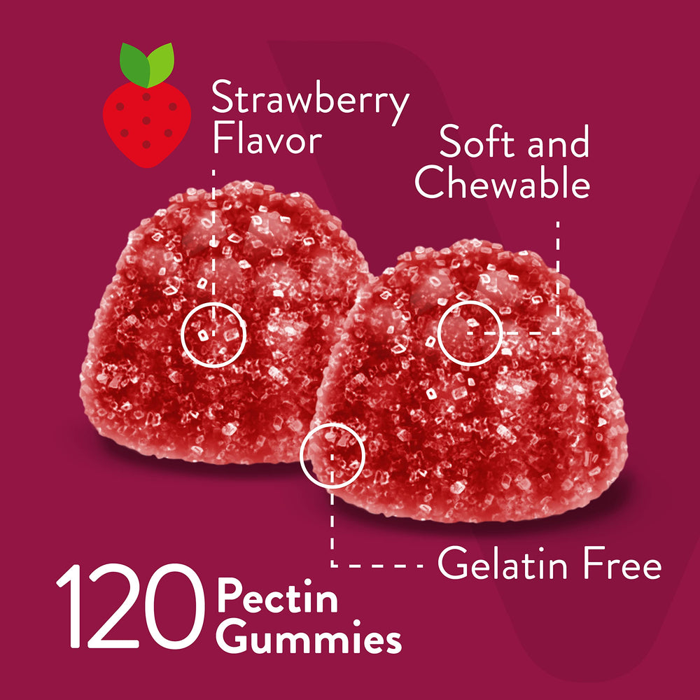 Viteey Vitamin B Complex Gummies strawberry flavor close-up.