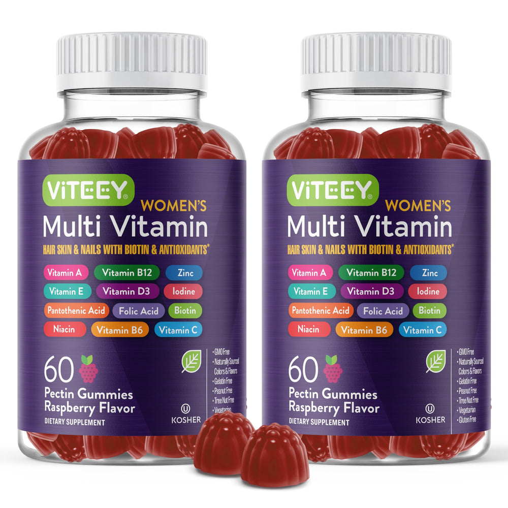 Viteey Women's Multivitamin Gummies bottle with berry flavor for daily immune support.