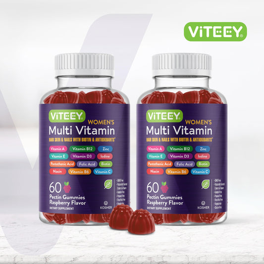 Viteey Women's Multivitamin Gummies for daily nutrition in berry form.