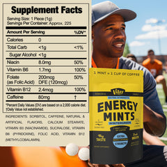 Viter Energy mints front view of bulk bag with resealable convenience.
