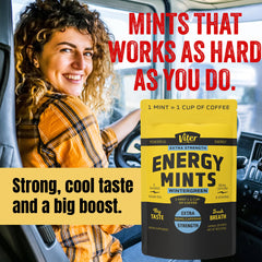 Wintergreen aroma and bold packaging indicate a refreshing pick-me-up.