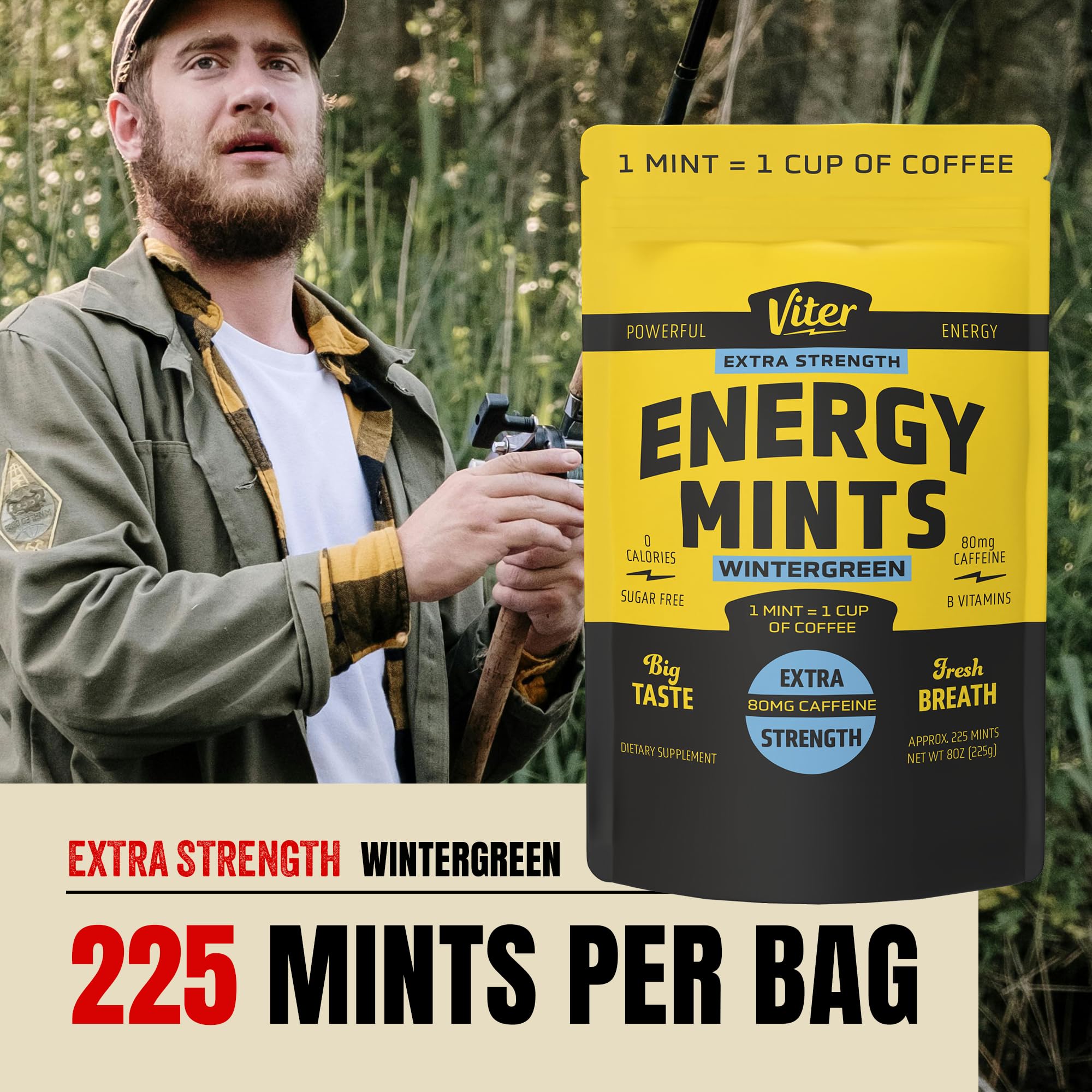 Holding Viter Energy mints demonstrates portable energy for busy days.