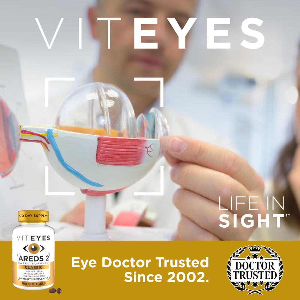 Viteyes AREDS2 capsules closeup shows smooth softgels and premium coating.