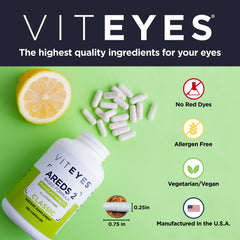 Viteyes AREDS 2 capsules being poured for daily dose routine