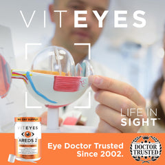 Viteyes AREDS2 powder label showcasing lutein and zeaxanthin nutrients.