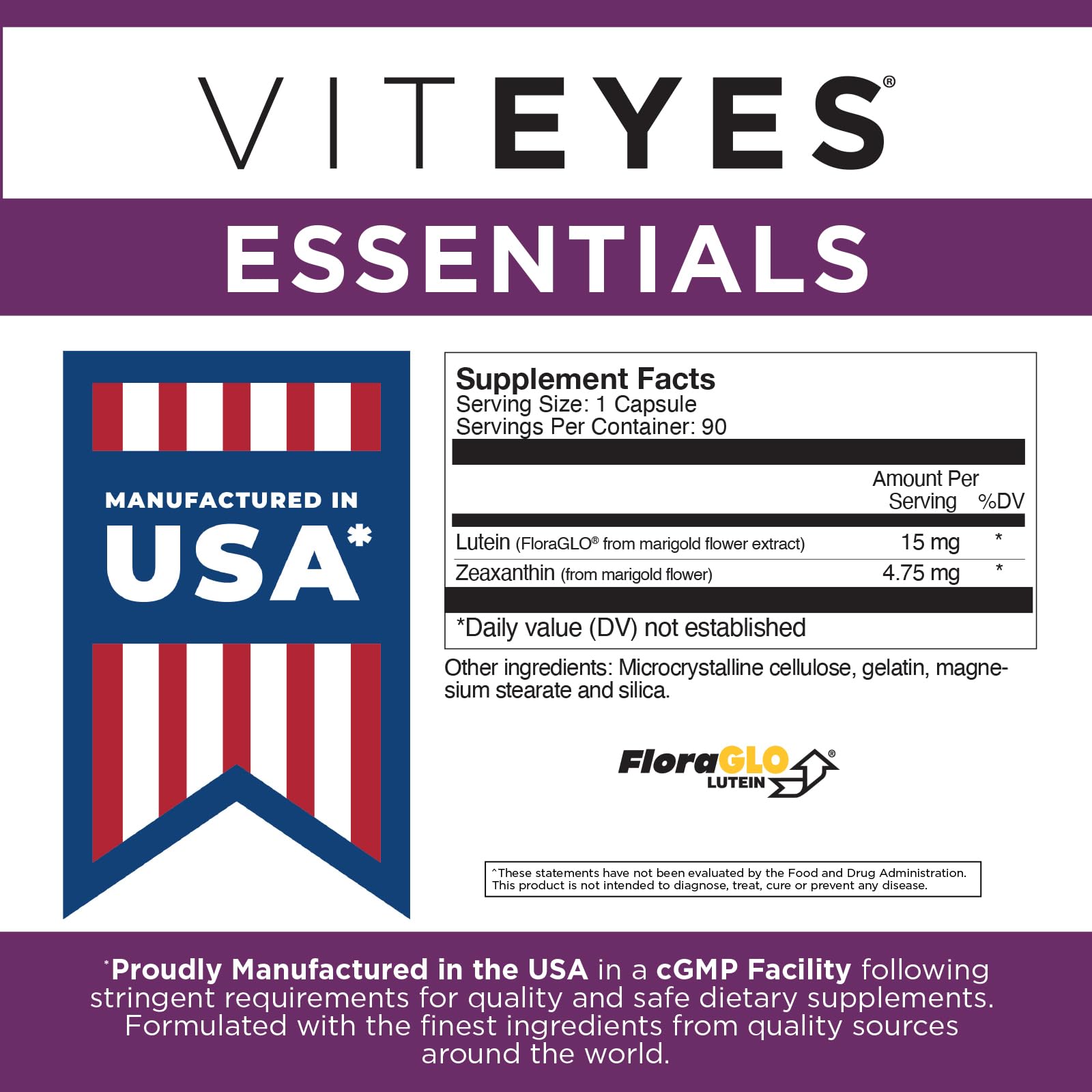 Viteyes Essentials bottle top view implying simple daily regimen.