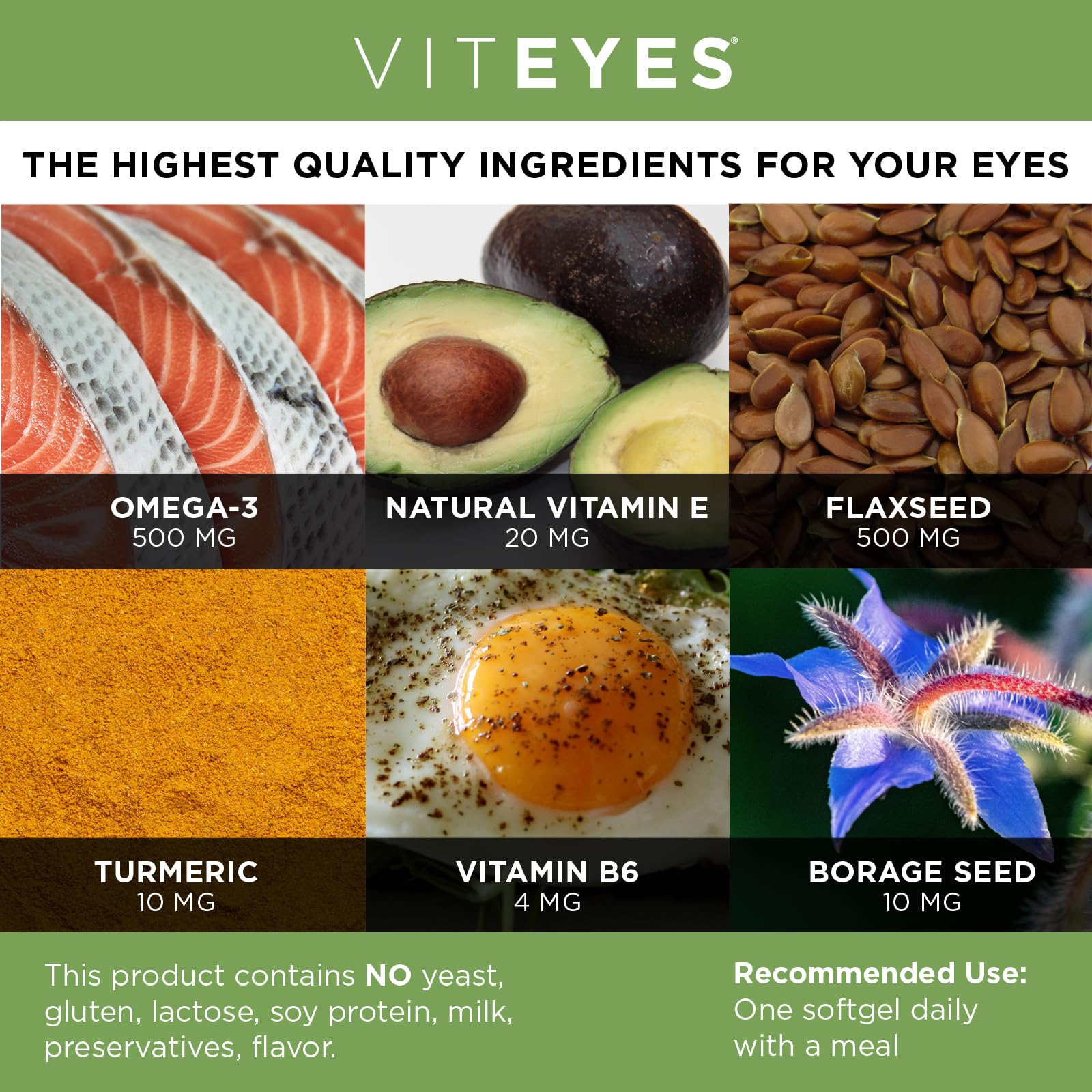Ingredient label highlights omega-3 and flaxseed oil for eye hydration.