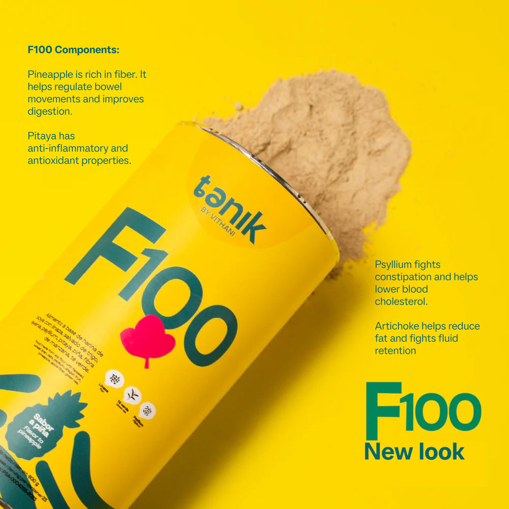 Vithani F100 daily fiber in a glass for easy routine