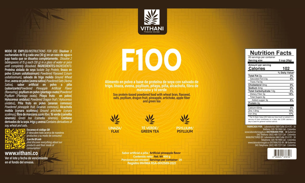 Vithani F100 green tea extract close-up highlighting antioxidant support