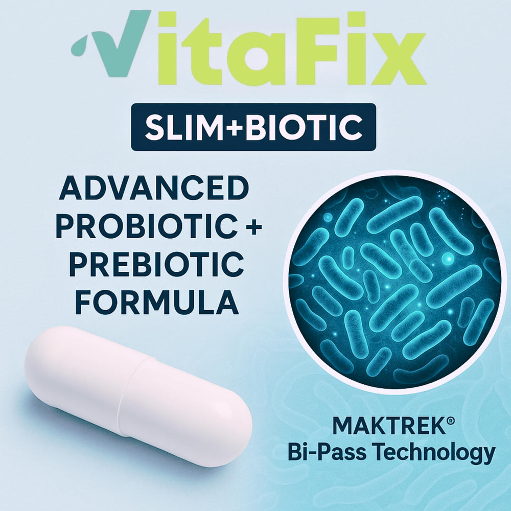 VitaFix SlimBiotic gut-health icon hints at balance and resilience