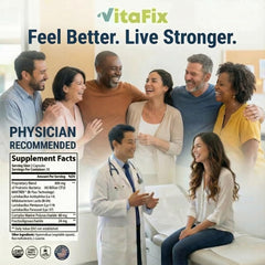 VitaFix SlimBiotic vegan non-GMO badge appeals to clean-label seekers
