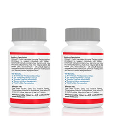Vitilox T-Cell-V label detail shows curated ingredients for skin function.