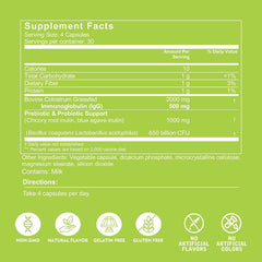 VITINITY colostrum capsules close-up shows unflavored formula ideal for easy mixing.
