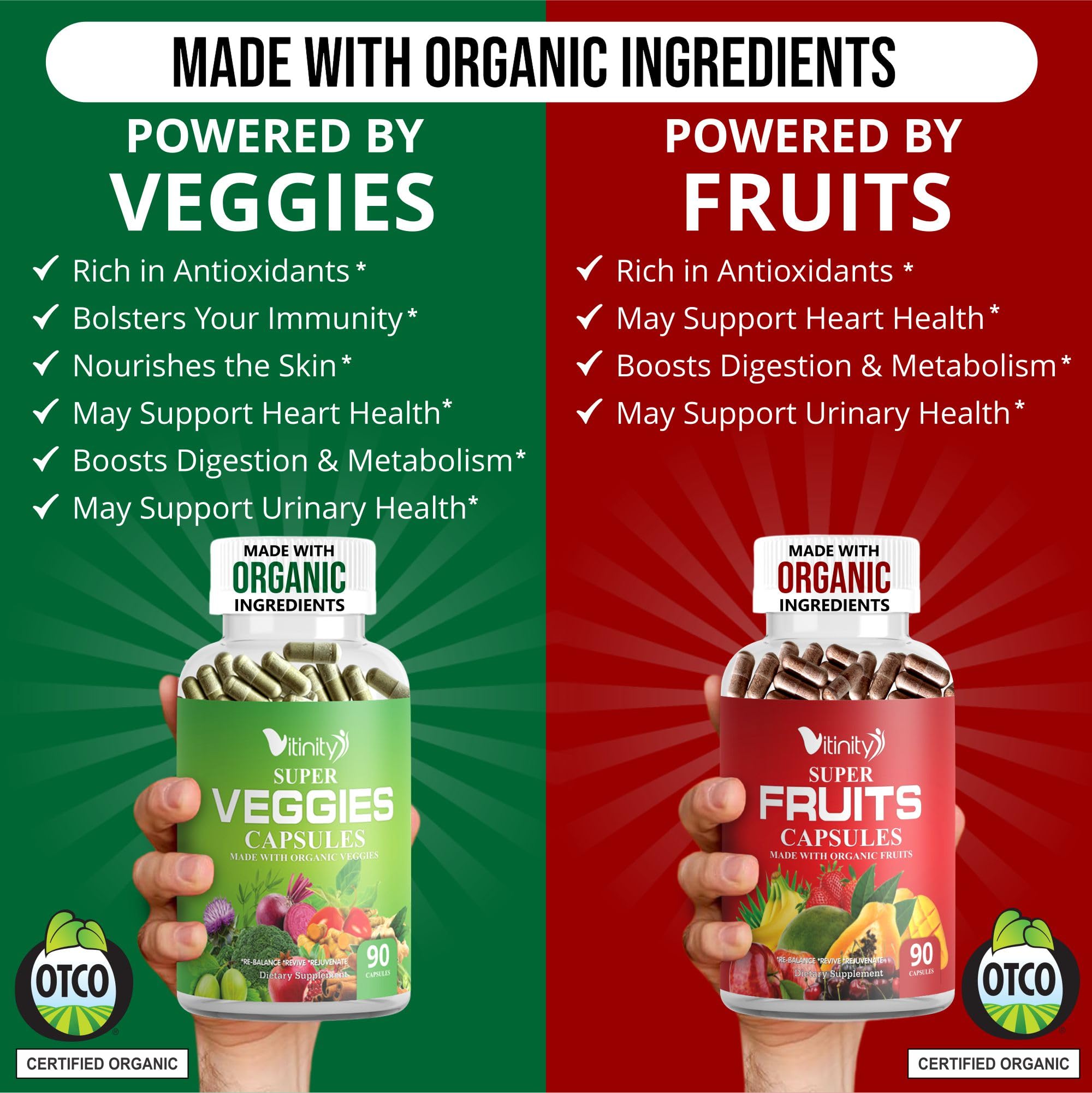 Vitinity fresh fruits and greens power for daily energy.