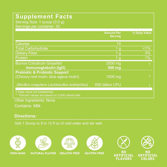 VITINITY grass-fed colostrum powder scoop for easy daily use