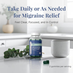 Viti Vitamins Migraine Gummy closeup of gummies for easy daily intake.