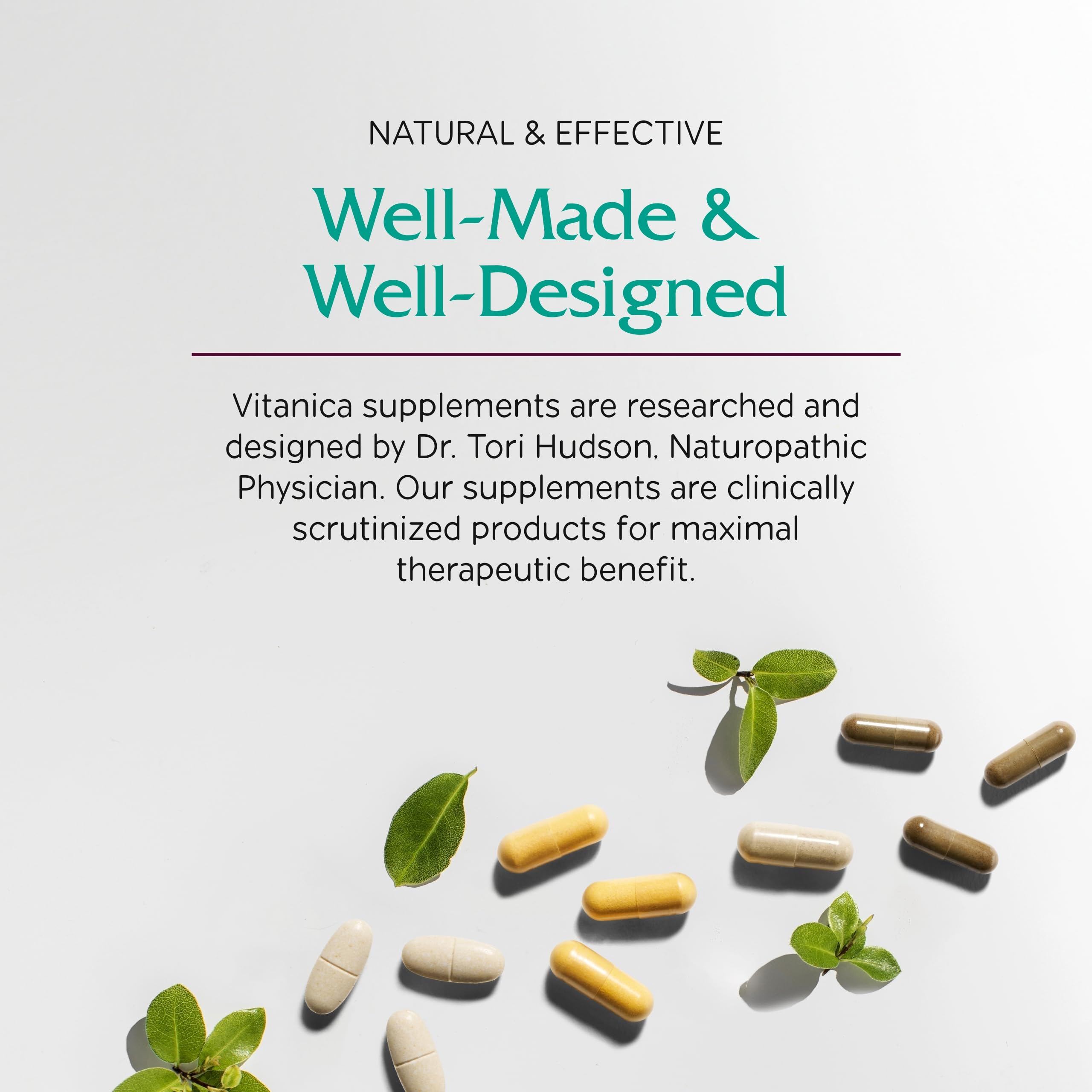 Vitanica MindBlend allergen-free packaging highlighting safe daily use.