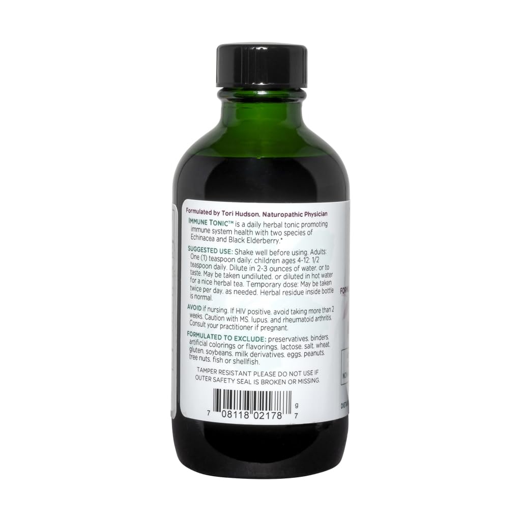 Vitanica Immune Tonic echinacea flowers detail highlights multi-herb blend.