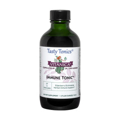 Vitanica Immune Tonic bottle with elderberry and echinacea for immune support.