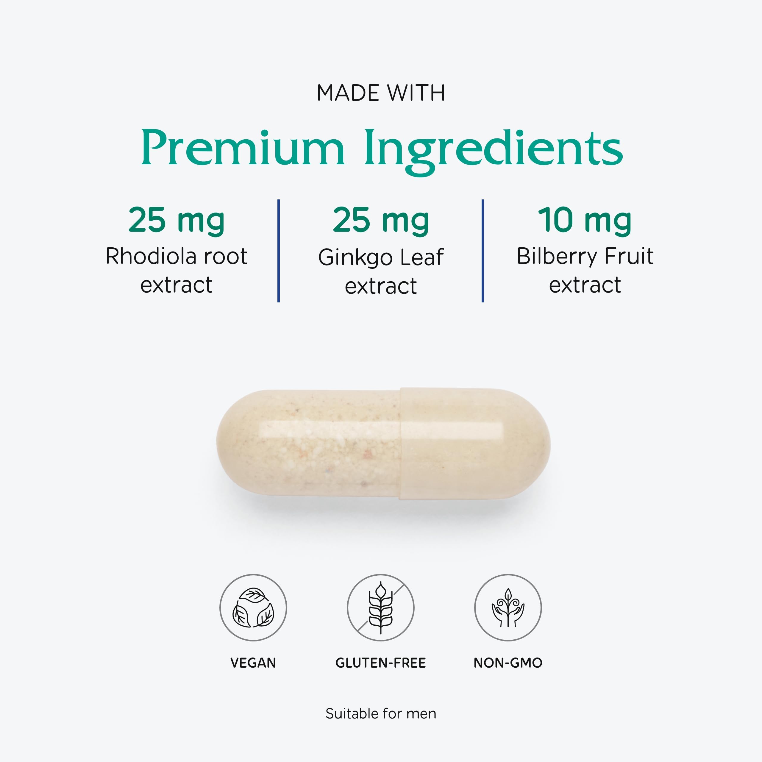 Vitanica Senior Symmetry bottle open with capsules ready for daily use.