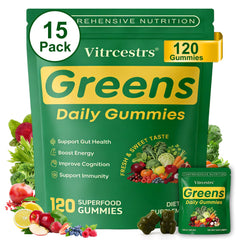 Vitrcestrs Greens Daily Gummies pack for convenient daily wellness support.