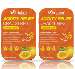 Vitricion acidity relief strip on tongue for quick, portable digestion support.