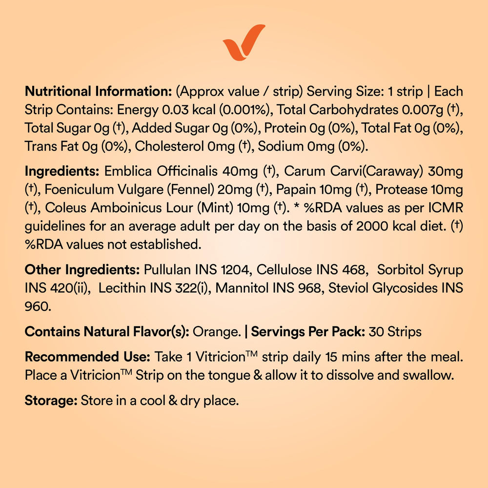 Vitricion orange flavor enhances taste while easing discomfort.