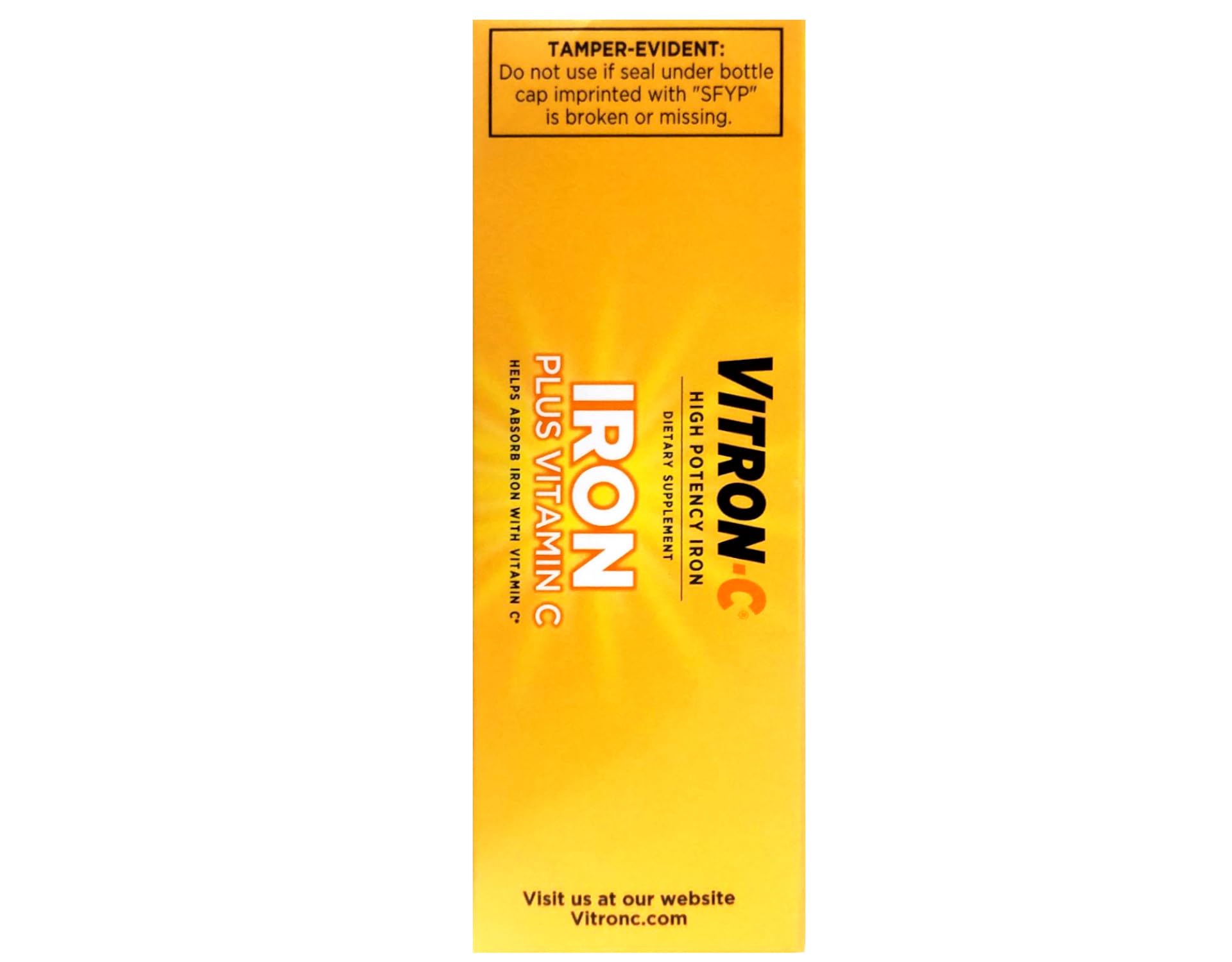 Vitron-C bottle front label emphasizes vegan gluten-free formula