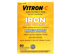 Vitron-C tablet side view highlighting easy-to-swallow design