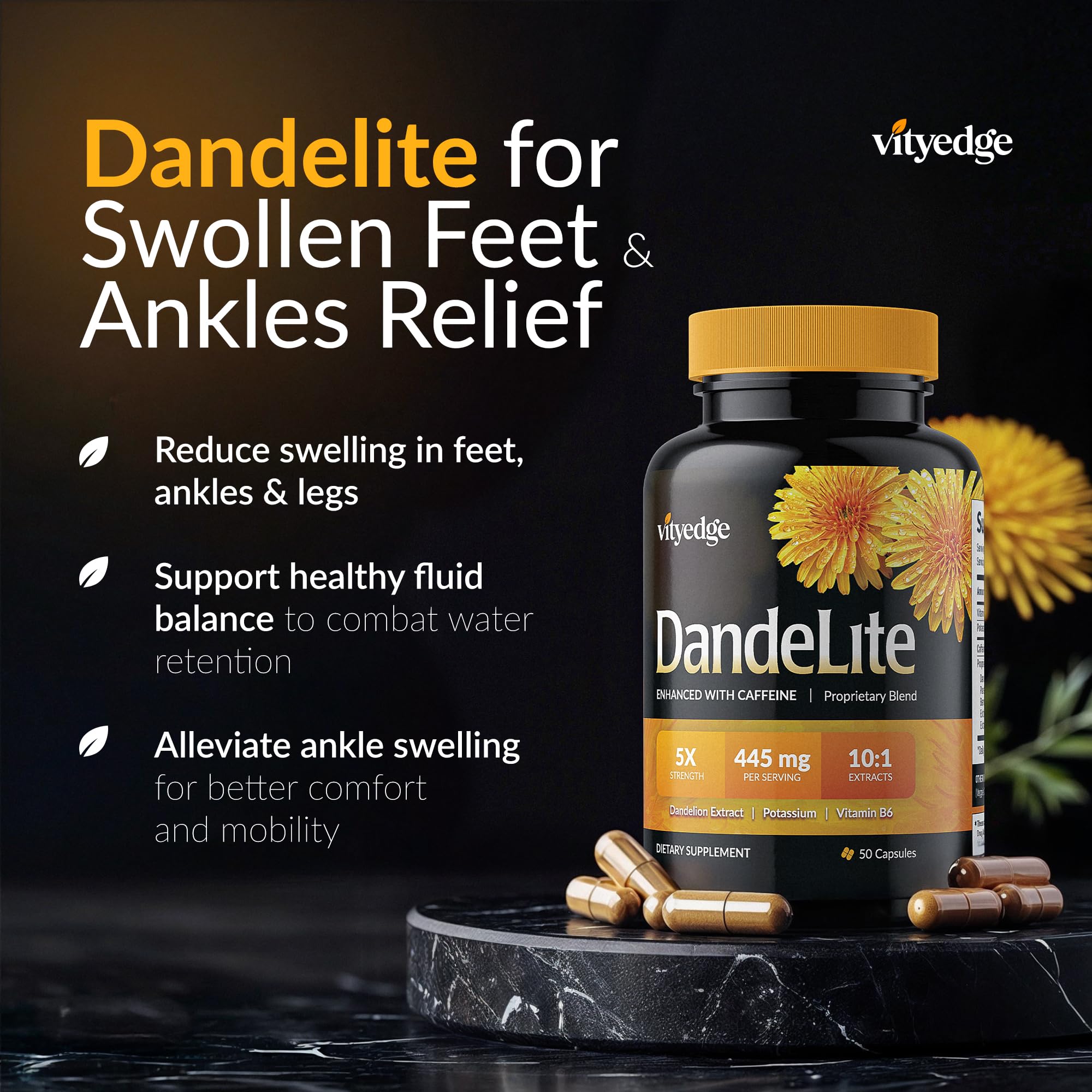 Vityedge capsules in hand for convenient twice-daily dosing